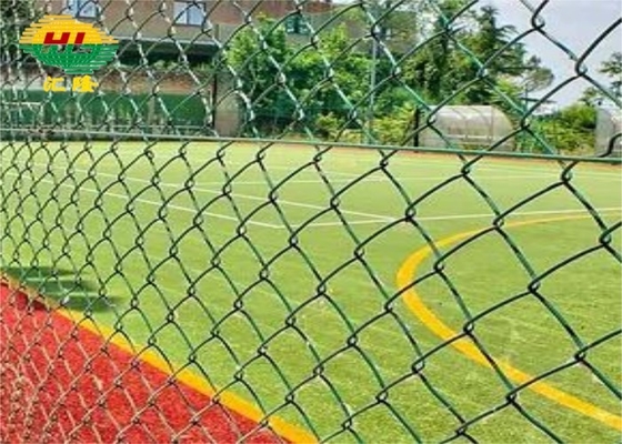 2'' Pvc Chain Link Fence For Sports Field Green Black