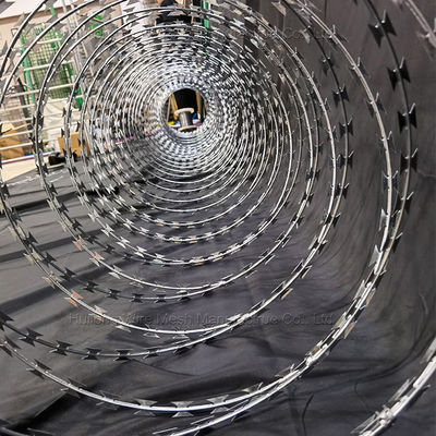 Astm  Concertina Barbed Wire Fencing Single Coil Blade Type With Clips