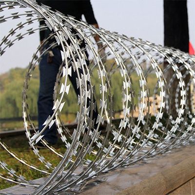 High Security Perimeter Protection Concertina Barbed Wire For  Bases