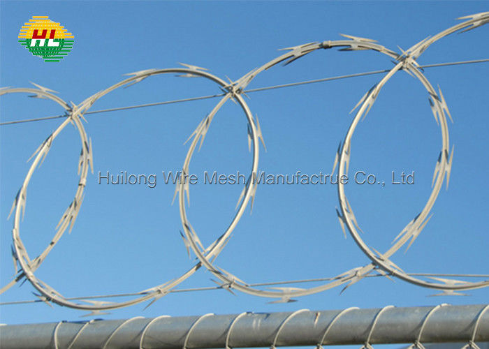 Galvanized Razor Wire Fence - BTO-22 BTO-30 CBT-65 Security Barrier