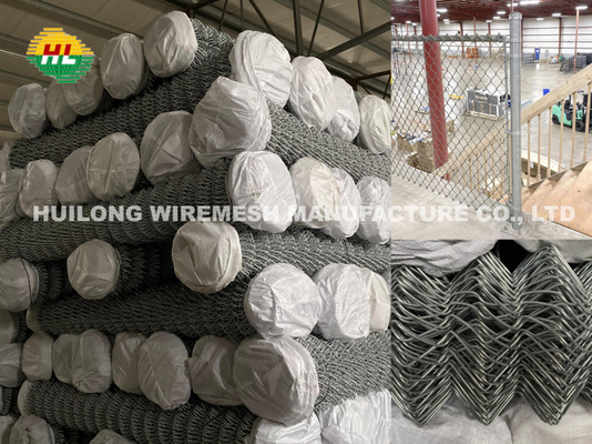 4ft High Chain Link Wire Fence Stretched On Commercial Or Industrial Frame