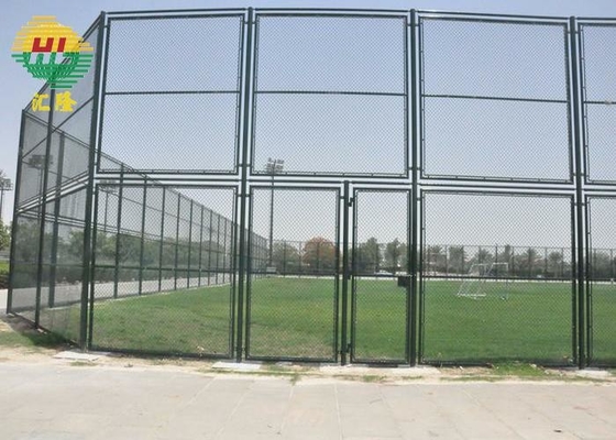 3.55mm 4" Tennis Court Chain Link Fencing Pvc Coated Or Galvanized