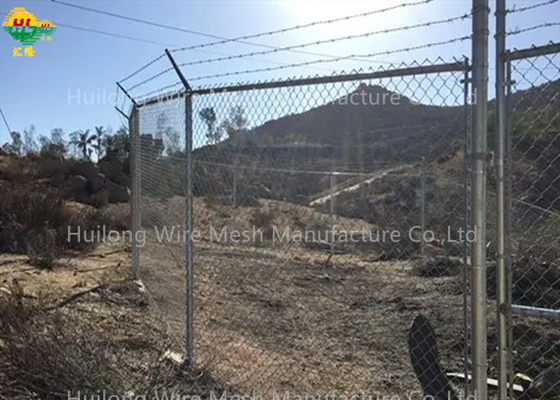 4ft High Chain Link Wire Fence Stretched On Commercial Or Industrial Frame
