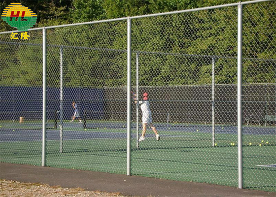 Sports Field 6m Height Gi Chain Link Fencing 1.8mm Wire Diameter