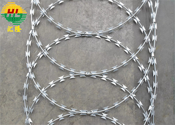 Hot Dipped Galvanized Flat Style Concertina Barbed Wire High Strength