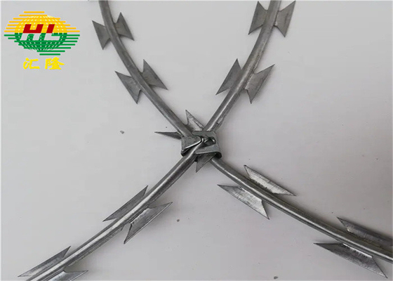 Hot Dipped Galvanized Flat Style Concertina Barbed Wire High Strength