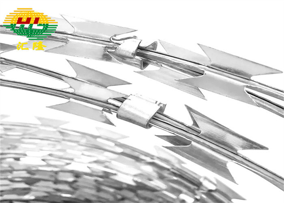 Crossed 500mm Coil Stainless Steel Concertina Wire For Private Land