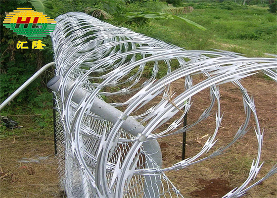 10m Concertina Razor Wire Fence Hot Dipped Galvanzied Pvc Coating