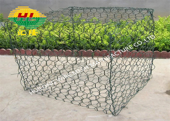80x100mm 2x1x1m Gabion Box Wire Mesh Pvc Coated Hexagonal Weaving