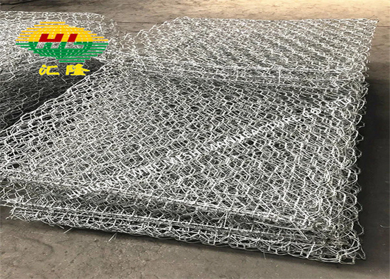 80x100mm 2x1x1m Gabion Box Wire Mesh Pvc Coated Hexagonal Weaving