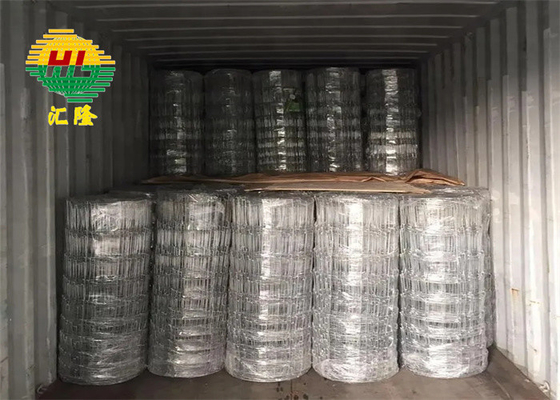 Silver 25m-200m Galvanized Farm Fence Hinge Joint Wire Mesh In Bulk