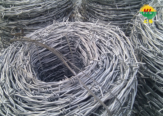 Hot Dipped Galvanized Barbed Wire 25kg Weight Each Roll