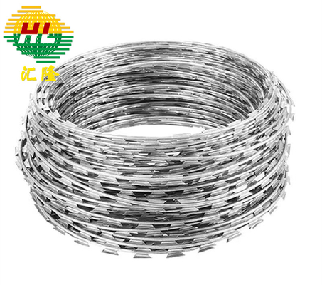 BTO-18 Galvanized Steel Concertina Razor Wire Fence for Military Defense and Border Security