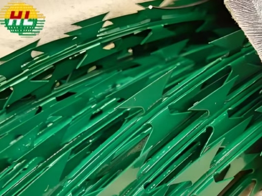 PVC Covered Anticorrosive Razor Barbed Wire 2.8mm