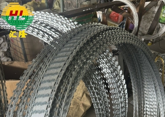 Galvanized Steel Or Stainless Steel Blade Concertina Barbed Wire BTO16 BTO18