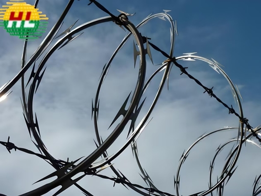Lay Flat High Security Razor Sharp Barbed Wire Galvanized
