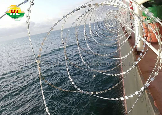 Heavy Duty Concertina Razor Barbed Wire - 33 Loops - 15.2 Meters Long - Silver