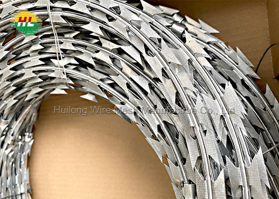 ASTM A764 Standard Concertina Barbed Wire CE Security Razor Wire