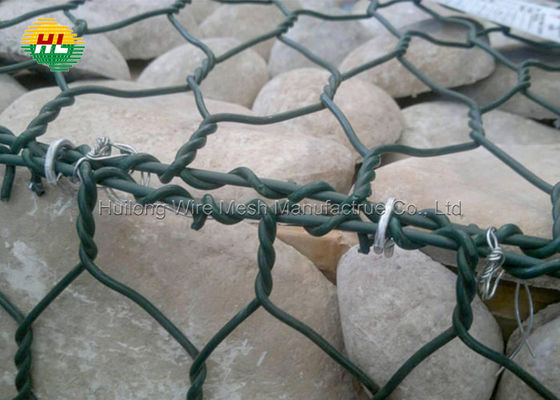 Vinyl Coated Gabion Wall Baskets 60x80mm Opening Corrosive resistant materials
