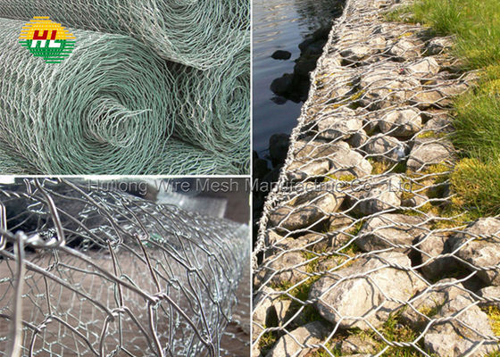 Vinyl Coated Gabion Wall Baskets 60x80mm Opening Corrosive resistant materials