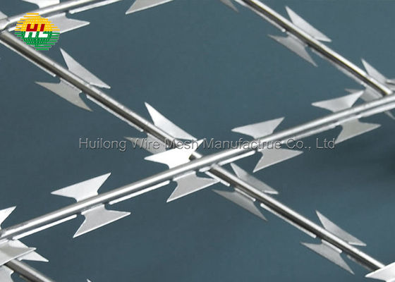 Electro Galvanized Concertina Razor Wire Fence , 2.8mm Blade Fencing Wire