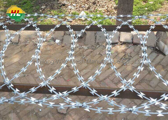 HUILONG Heavy Galvanized Razor Wire Fencing BTO 22 Flat Loop