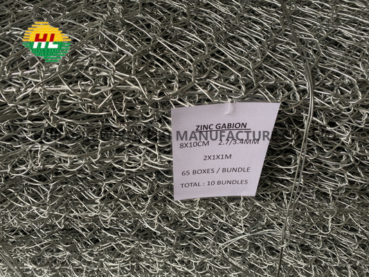 Channel Linings Heavy Galvanized Gabion Basket 2x1x1m With Geotextile Fabric