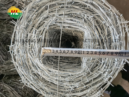 30feet Length Galvanized Barbed Wire 25kg Roll For Agriculture