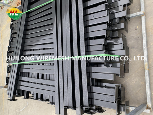 Double Galvanized Welded Wire Mesh Fence Rigid Panel With Square Post