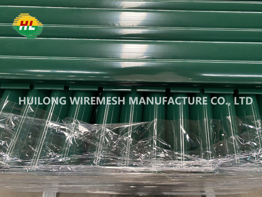 1230mmx2500mm Welded Mesh Fence Rigid Panel Pvc Coated With Peach Post
