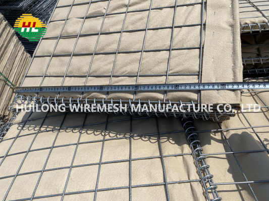 Hot Dip Galvanized 0.61x0.61m Hesco Defensive Barriers Welded For Fortifications