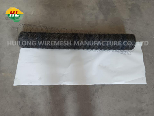 Black Double Twist Hexagonal Chicken Wire Mesh 48 Inches X 10m X 1 Inch