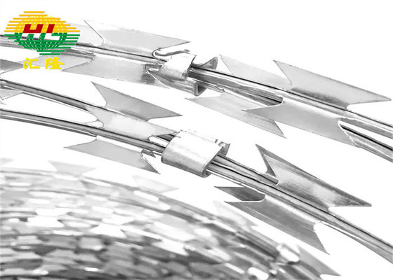 Crossed 500mm Coil Stainless Steel Concertina Wire For Private Land