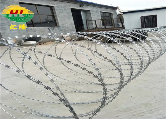ASTM Standard 2.8mm Hot Dipped Galvanized Concertina Razor Wire BTO-16 1000mm Diameter